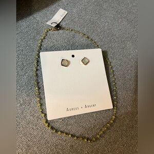 Aureus + Argent Green Beaded Necklace and Earring Set